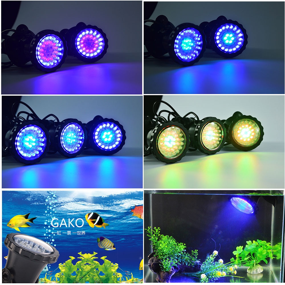 Rgb Solar Led Onderwater Verlichting Waterdichte Vijver Water Tuin Aquarium Spotlight Landschap Lamp Led Gazon Verlichting