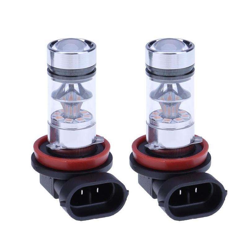 2 pièces H8/H11 voiture Led feux de jour ampoules Super lumineux 100W brouillard lampe Automobiles phare émettant de la lumière