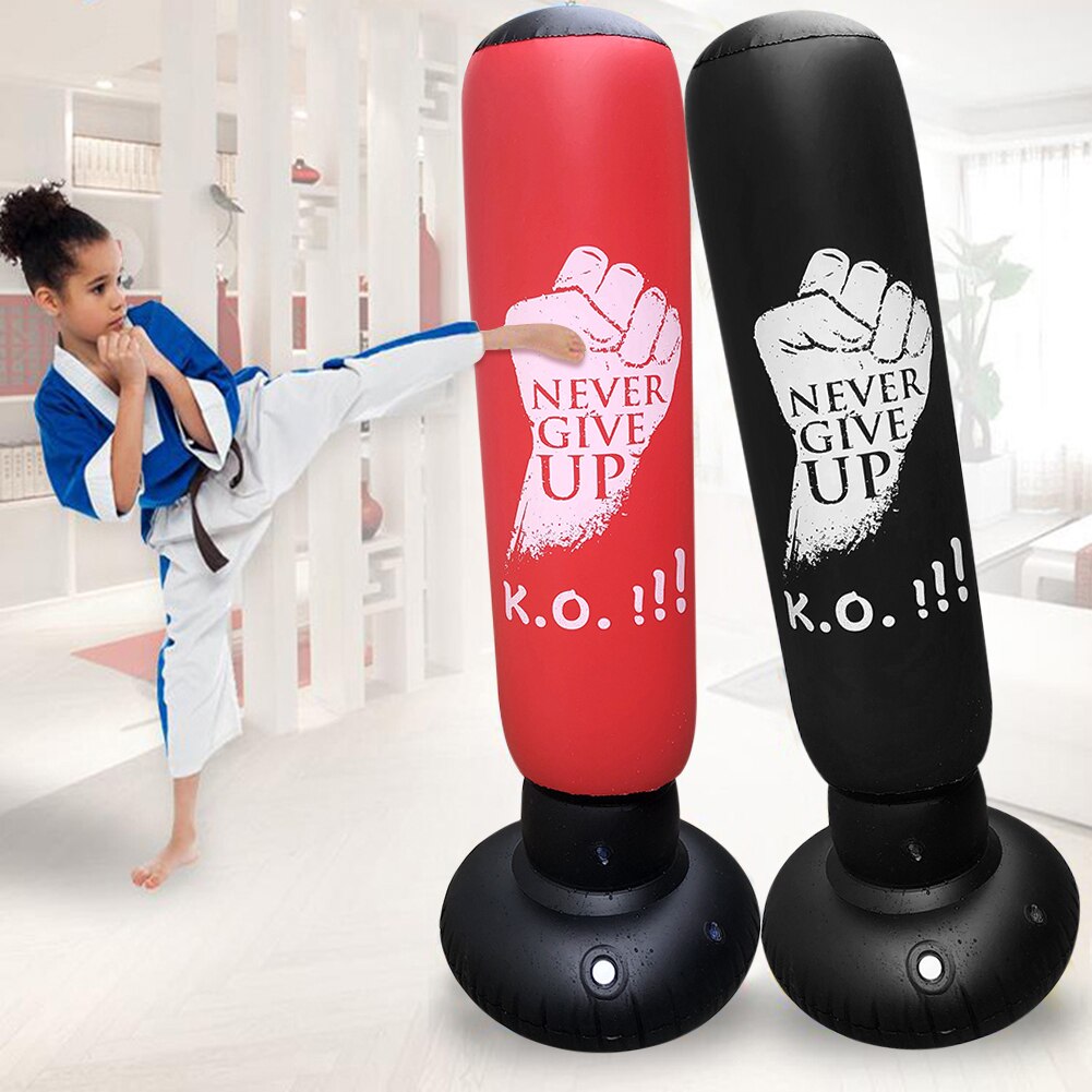 160cm saco de boxe inflável adulto crianças boxe soco chutando saco de areia pvc tumbler inflável ginásio crianças boxe treinamento alvo