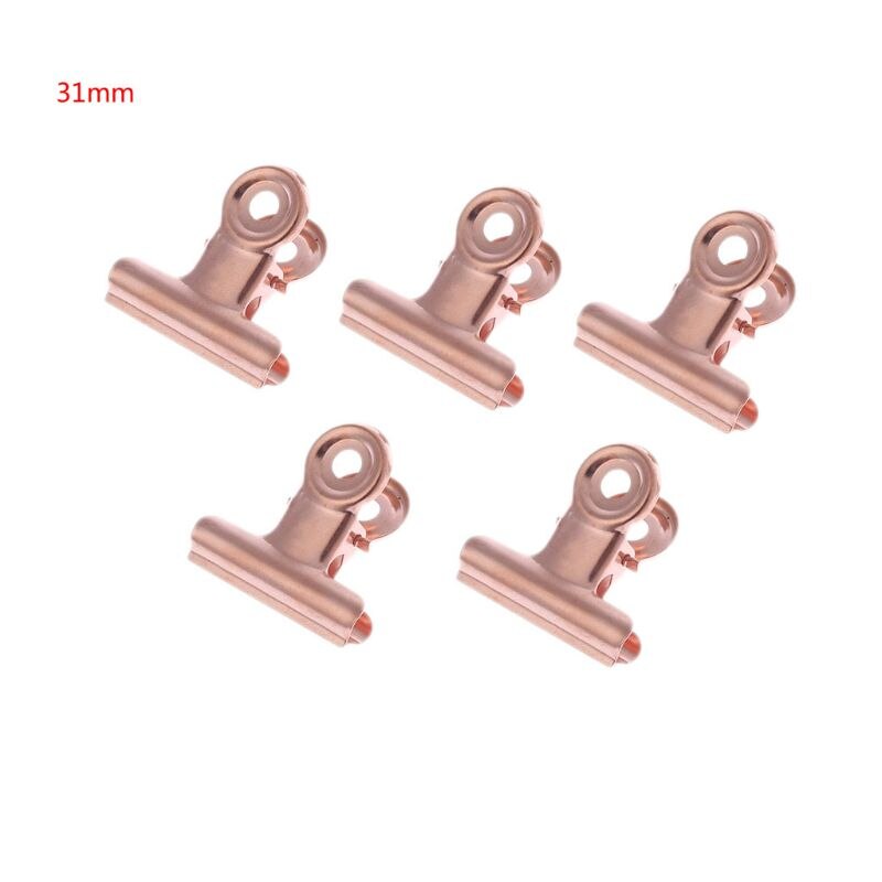 5 Pcs/set Bulldog Letter Grip Clips Stainless Steel Paper File Binder Clip Clamps Stationary Office Kitchen Storage Bag Clips: 31mm