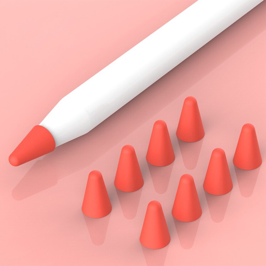 8 stücke Für Apple Bleistift 1nd 2st Gen Stylus Stift Punkt Abdeckung Silikon Schutzhülle Caps Touchscreen Stylus Stift Fall: Red