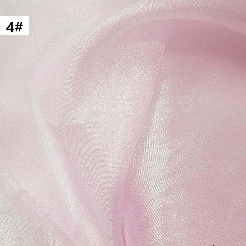 Sparkle Shiny Fabric, Magic Iridescent Organza, Holographic Translucent Cloth: XL / Pink