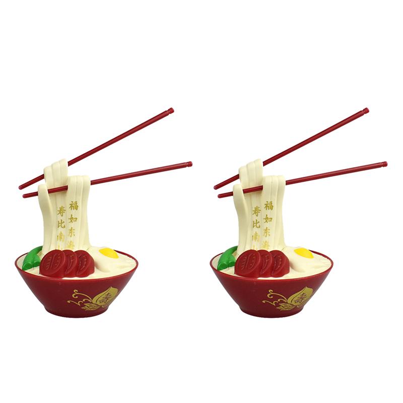 2pcs Birthday Plastic Cake Picks Birthday Noodles Ornaments Cake Insert Toppers: Default Title