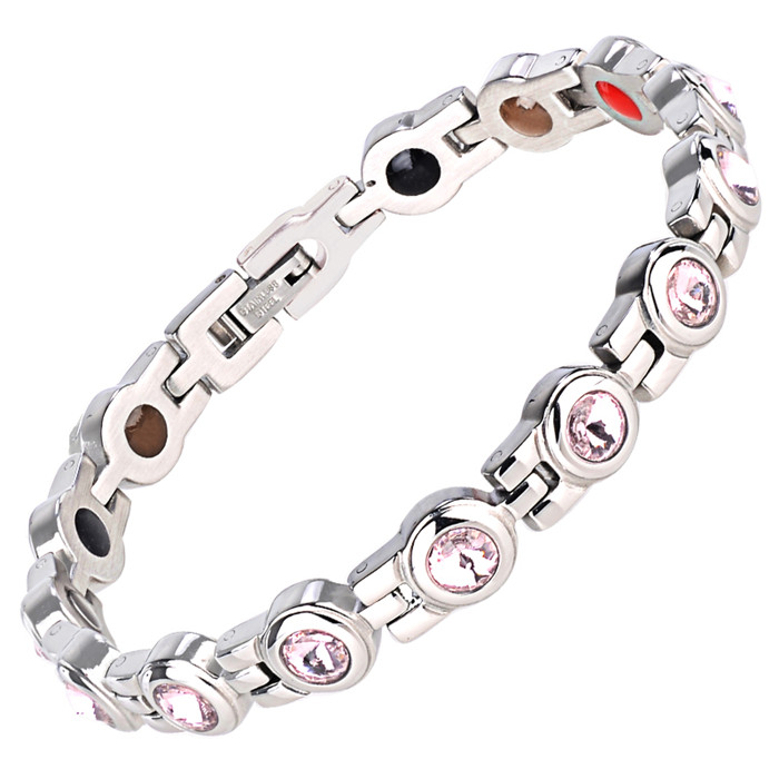 Bracelet magnétique de santé d'énergie d'acier inoxydable de petite grenouille avec le bracelets pour femme d'amitié de strass d'aimant: 10083