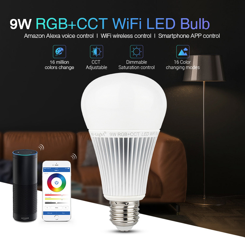 Miboxer YB1 9W Rgb + Cct Wifi Led Lamp 2.4G Draadloze Led Lamp 2700K-6500K dimbare 2 In 1 Smart Led Licht AC100V-240V