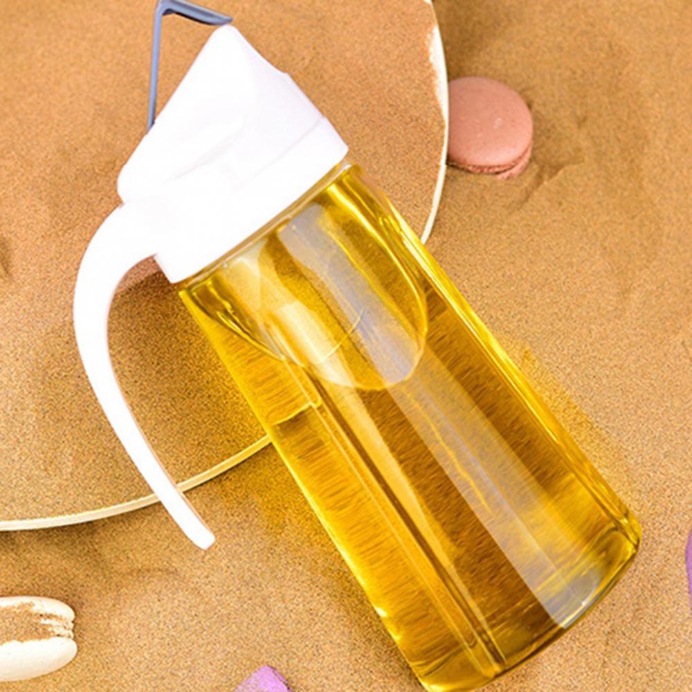 Leakproof Glass Oil Bottle Can Automatic Opening Seasoning Dispenser with Handle