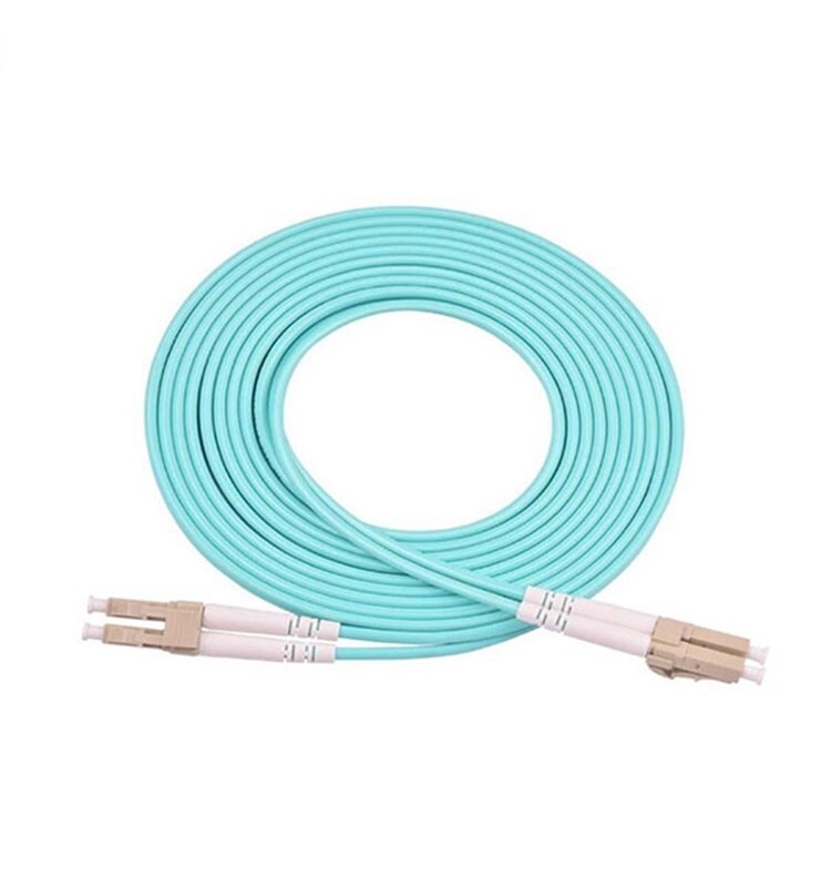 5PCS OM3 Optical Fiber Patch Cable LC-UPC to LC-UPC Duplex 2.0mm MM Jumper Fiber Optic Patch Cord: 1M(3.2feet)