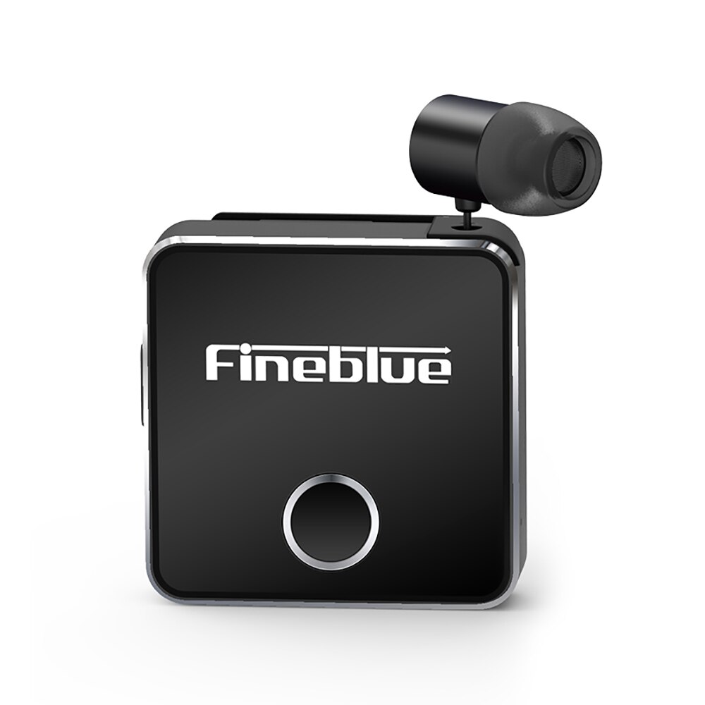 Fineblue f1 bluetooth 5.0 fone de ouvido clip-on cabo retrátil fone de ouvido música sem fio fones de ouvido vibração alerta mãos livres com microfone: Black no box