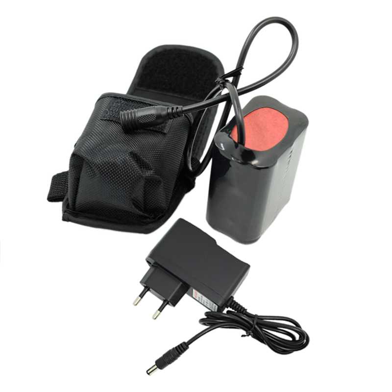 8.4V Usb Oplaadbare 9600 Mah 6X18650 Batterij Pack Met Schroefdraad Connector Voor Fietslicht Fiets Koplamp: battery with charger