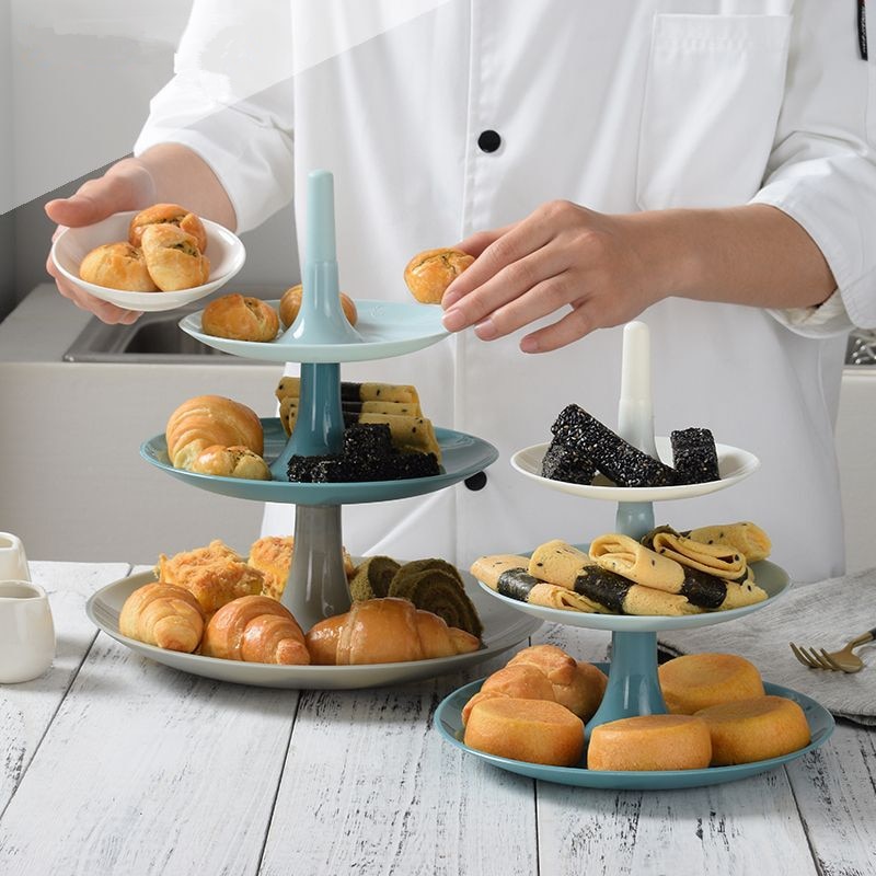 Stablebar fruktfat dessertbrett trelags kake snack tallerken hjem hotell bryllup fest dekorative forsyninger