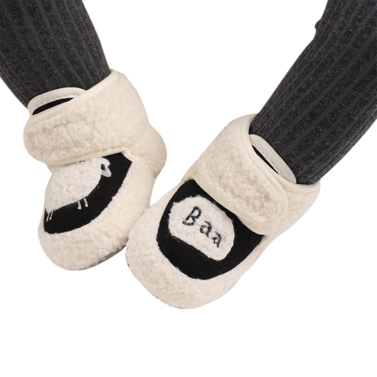 Imcute Jongens Slippers Meisjes Baby Leuke Schapen Kids Laarzen Zacht Katoen Peuter Eerste Crib Schoenen: Black / 13-18 months