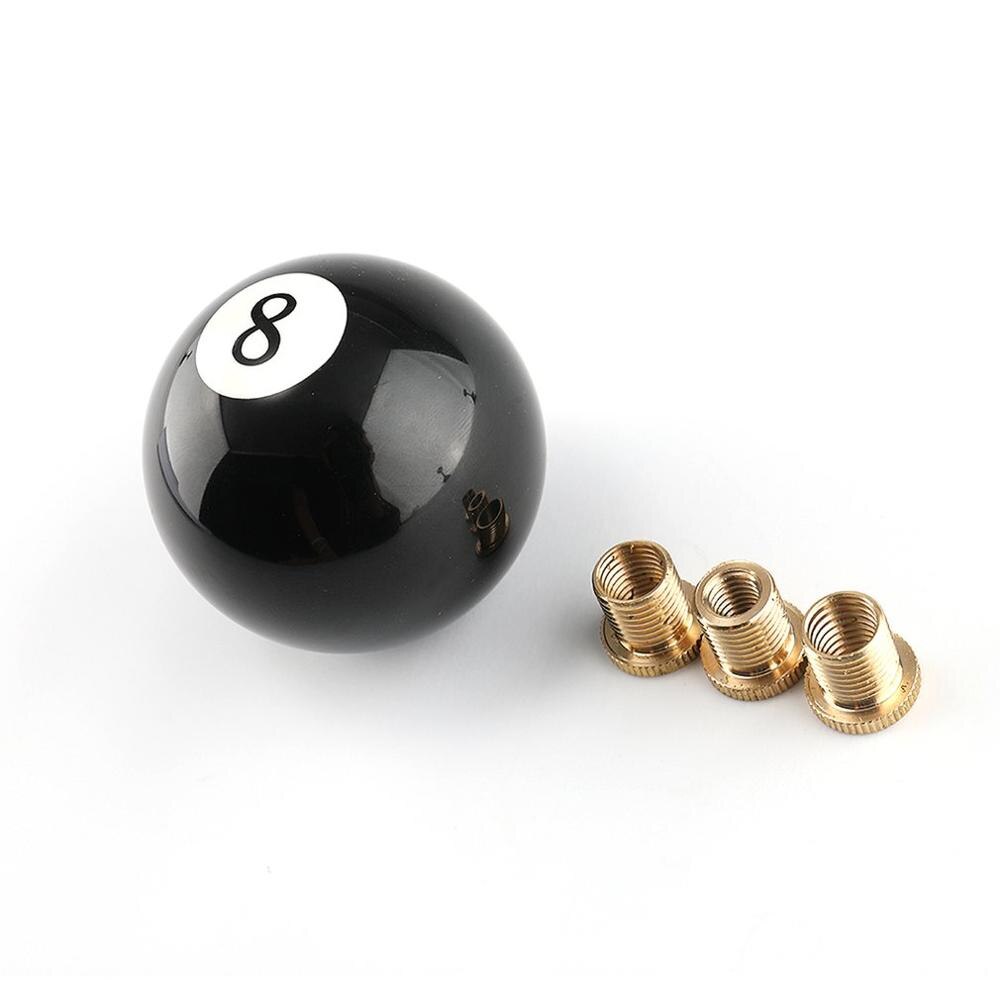 Black 8 eight Pool Billiard Ball Gear Shift Knob w/ Adapter Universal Vehicle AT/MT Shifter Lever Head