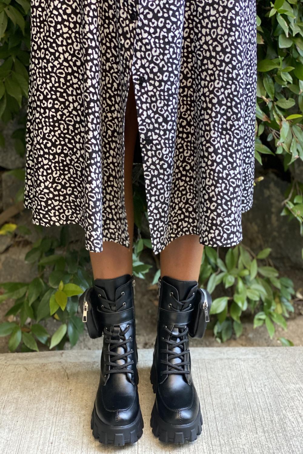 Women's Side Pocket Detailed Zipper Boot Женские сапоги platform boots motorcycle boat