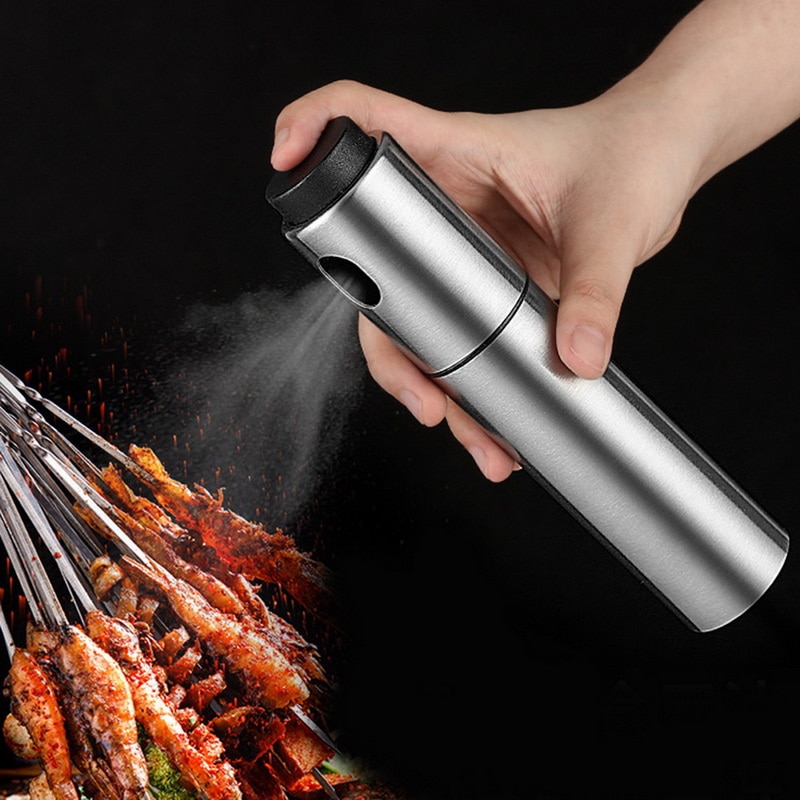 Olive Oil Vinegar Sprayer Oil Spray Bottle Pump Stainless Steel Oil Dispenser Seasoning Kettle BBQ Kitchen Tool For Cooking BBQ