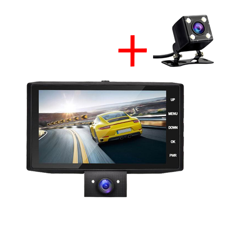 Car DVR 3 in 1 Dvr dash Camera Car video surveillance Auto Video Recorder Registrator 2 Cameras 170 Wide Angle Dash Cam: With 4LED Camera / 16G