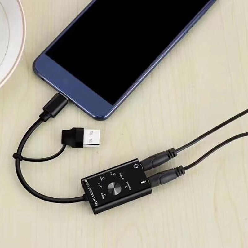 Headset 7.1 External Sound Card for Laptop USB o 3D Sound Card Microphone