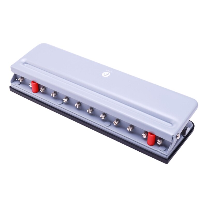 Perforateur de trous pour champignons, Portable, 12 trous, capacité de 6 feuilles, avec règle de positionnement, plateau à puces pour ordinateurs portables à feuilles mobiles: gray