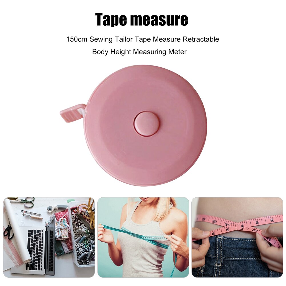 150cm/60inch Tape Measures Double-sided Retractable Body Height Measuring Meter for Waist Circumference Sewing Tailor