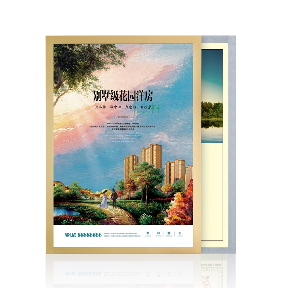 Dossier de présentation autocollant affiche vitrine A3 bord magnétique montage mural bannière signe titulaire affichage mur Photo cadre