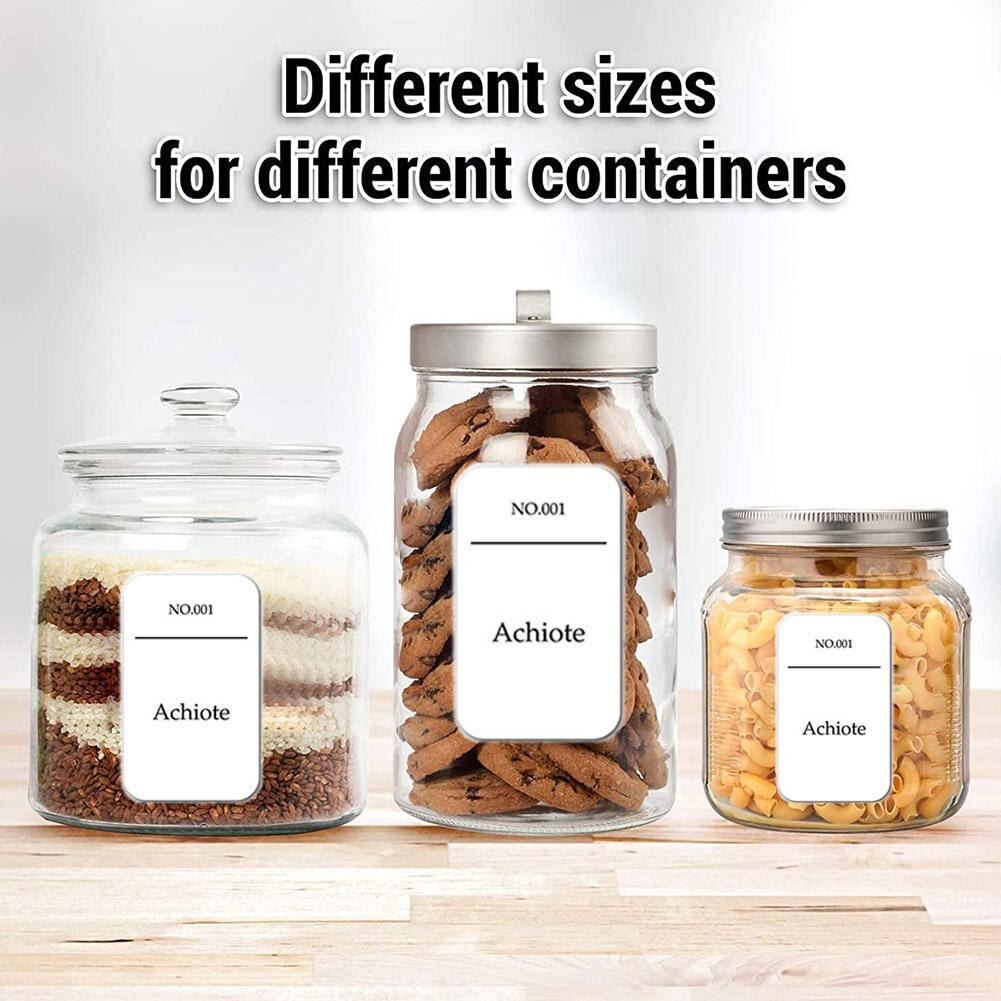 216Pcs Spice Jar Labels White Sticker Water And Oil Proof Self Adhesive Labels Kitchen Storage Bottles Jars Stickers