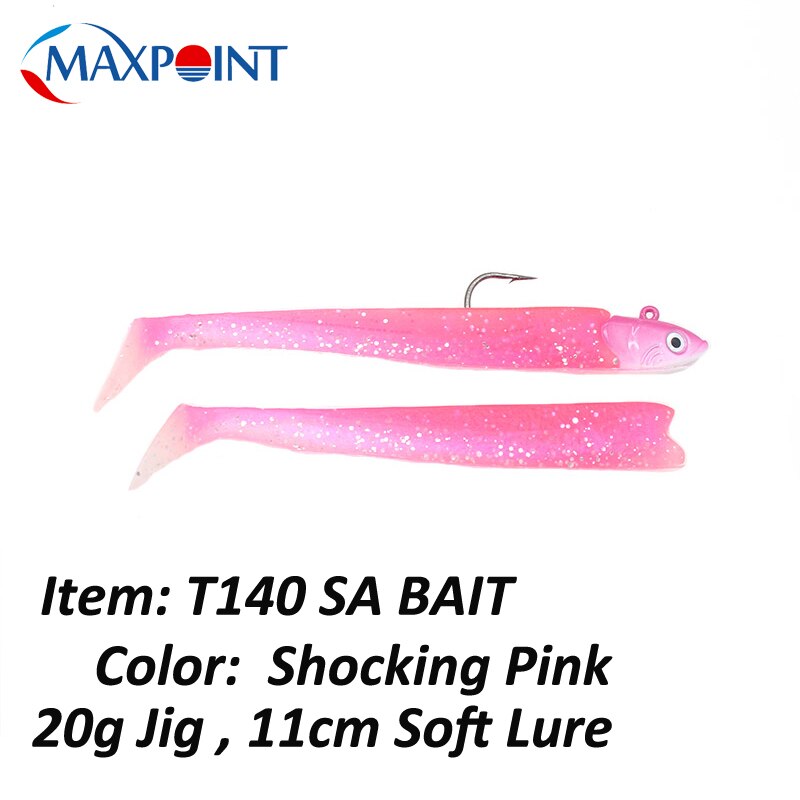 11 Cm Vissen Lokt Set Met Swing Staart Sayori 140 Met 20G Jig Hoofd Kajak Zachte Lokt Inshore Vissen aas Flexibele Vinyle: T140PINK