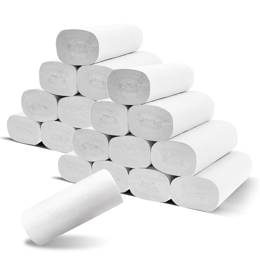 10 Rolls Paper Towel Bamboo Pulp Natural Tissue Household Thickened Toilet Paper: white 18pcs
