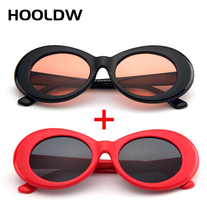 2 st/lot clout goggle kurt cobain solglasögon herr dam vintage ovala runda solglasögon dam  uv400 glasögon gafas de sol: Orange och röd