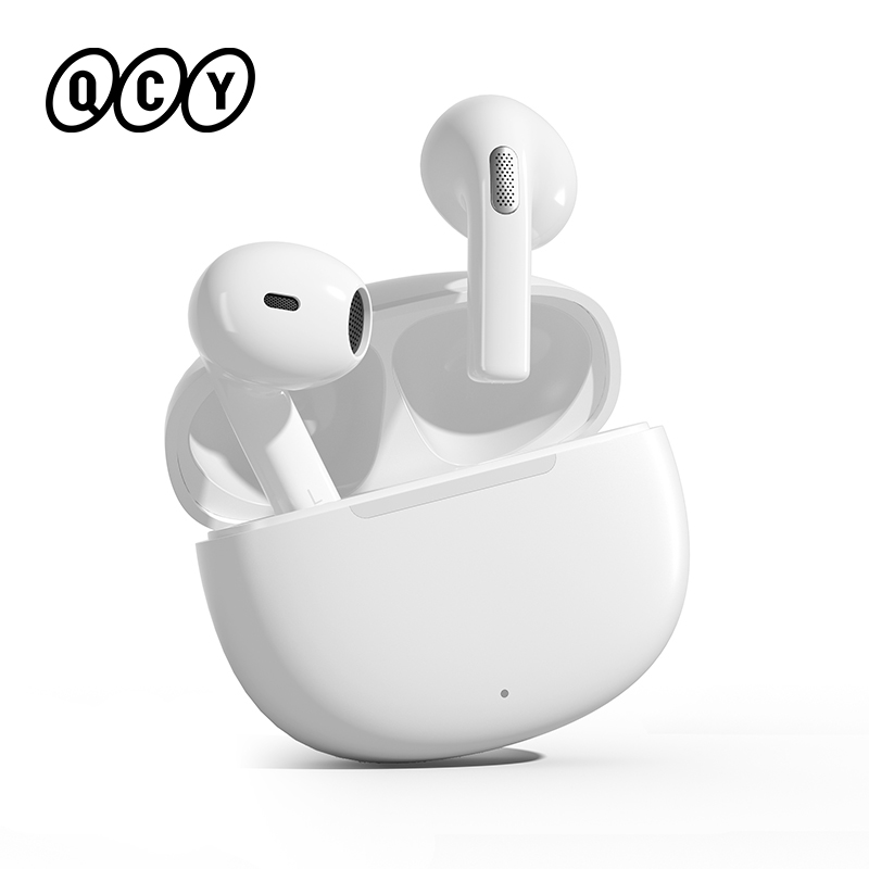 NOWOŚĆ QCY T20 Bluetooth 5.3 TWS Bezprzewodowe słuchawki 68 ms Słuchawki douszne o niskim opóźnieniu 13 mm Sterownik Słuchawki HIFI 4 mikrofony + ENC HD Call: WHITE