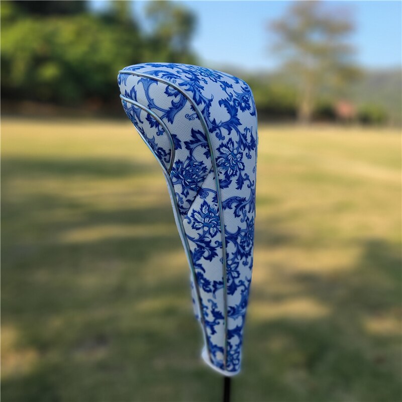 China Stil Blau und Weiß Porzellan Golf Verein Fahrer Fahrrinne Holz hybrid UT Klinge Hammer Putter Headcover Sport Golf Verein abdeckung