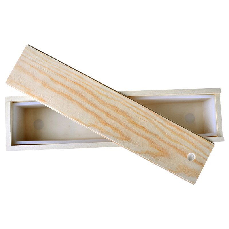 Silikone sæbe forme rektangel brød sæbe form med trækasse håndlavet sæbe gør værktøj: B0267( kasse med liner