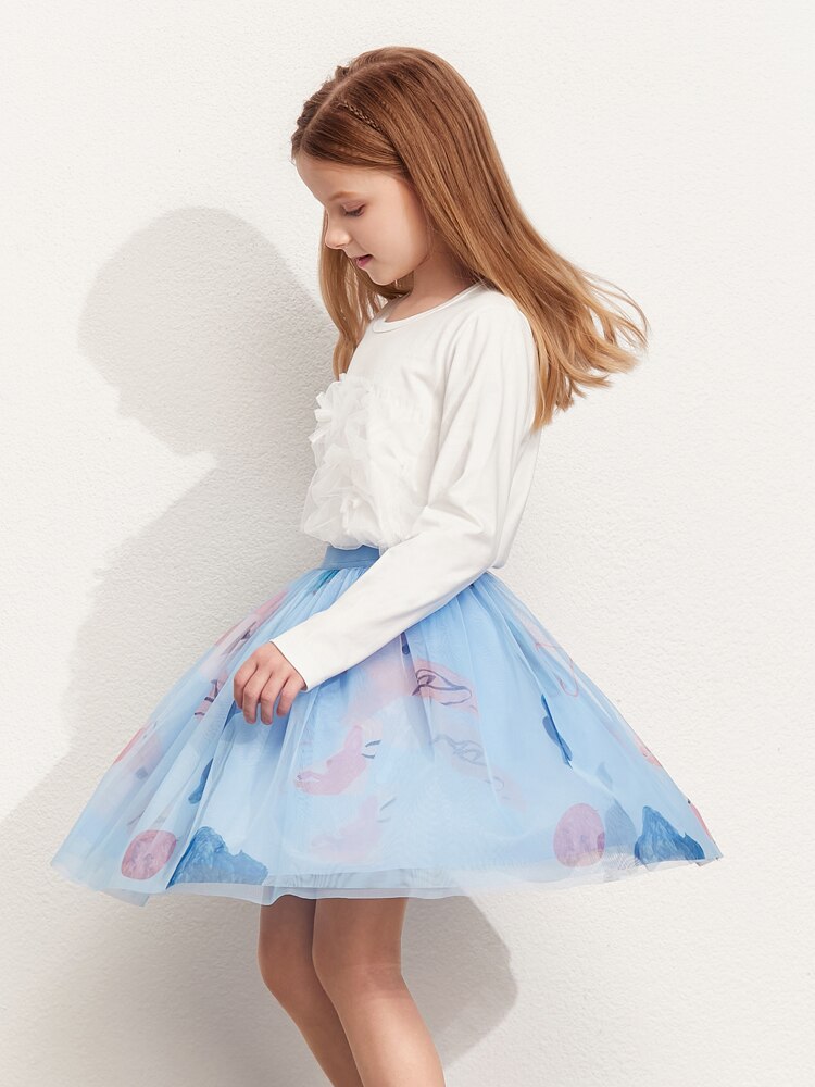 Amii Kids 3-16 Years Skirts for Girls 2022 A-line Mini Skirts Summer Children Cute Skirts Teens Clothes 22140091