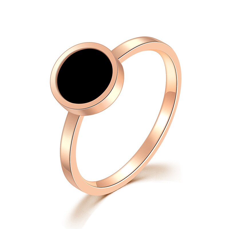 Jhsl roségoudkleurige roestvrijstalen eenvoudige damesringen sieraden amerikaanse maat 4 5 6 7 8 9 10: 4 / Middelste 8mm