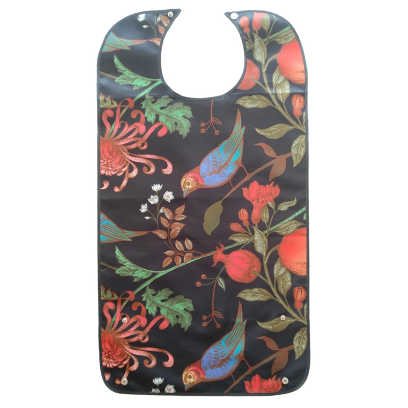 Reutilizável à prova dreágua adulto elder mealtime bib vestuário derramamento protetor de ajuda à deficiência avental floral flores impressão: 2