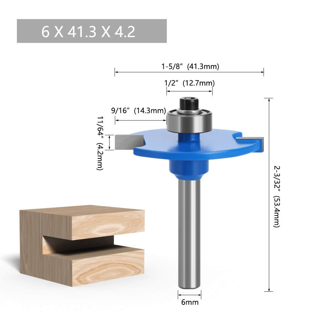 1pc 6mm 6.35mm Shank T-Sloting Biscuit Joint Slot Cutter Jointing Slotting Router Bit 4mm Height Milling Cutter wood working: 35mm