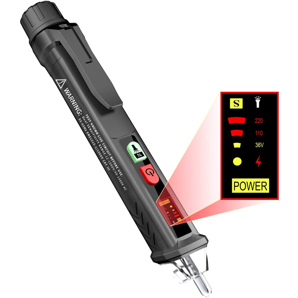 Tester Pen Alarm Ac Voltage Detector Meter Indicator Non-contact Elektrische Pen Neutrale/Live Draad Continuïteit Tester