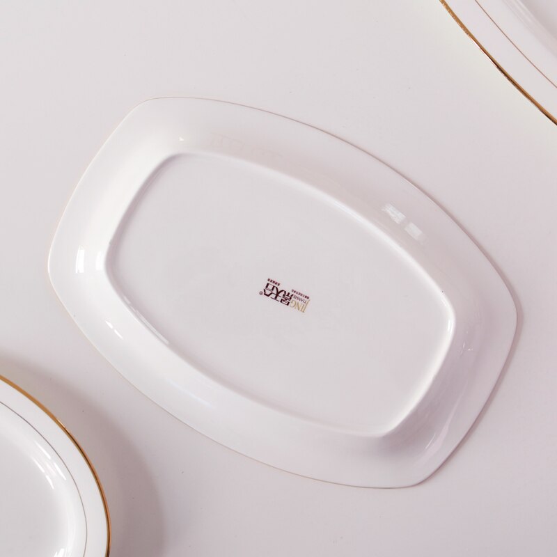 Vis Gevulde Vis Plaat, Huishouden Bone China Europese Stijl Keramische Vis Schotel, grote Rechthoekige Japanse Schotel