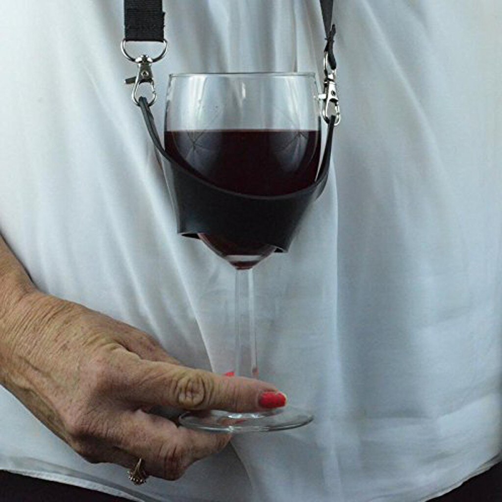 1 Pc Wijnglas Houder Band Draagbare Wijn Yoke Lanyard Glas Houder Ondersteuning Bandjes Voor Festival Verjaardag # BL5
