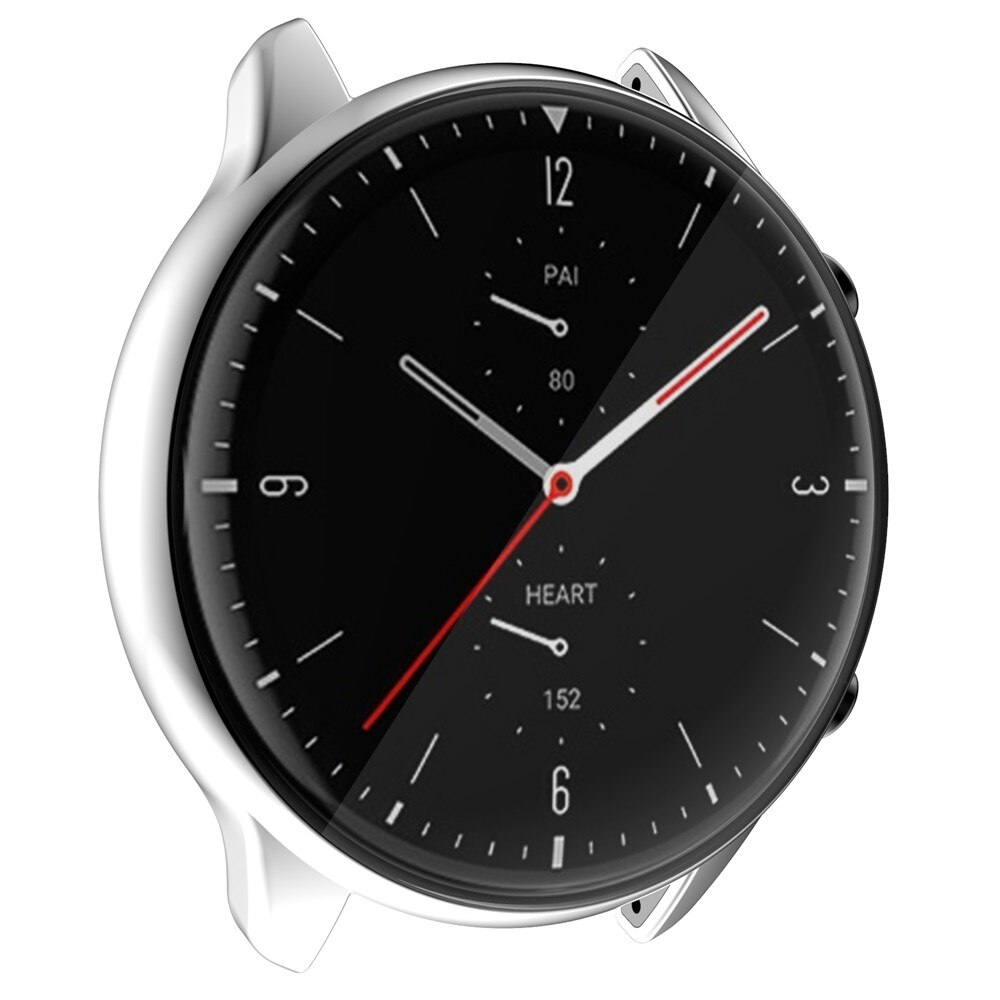 Tpu macio caso capa para amazfit gtr 2 assista protetor completo borda quadro escudo proteger pára-choques para xiaomi huami amazfit gtr2 assista: Silver