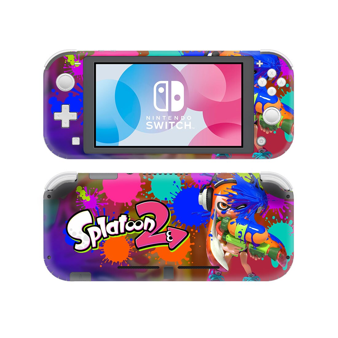 Splatoon-pegatina de piel de vinilo para Nintendo Switch Lite NSL, película protectora, cubierta, 13 estilos disponibles, 2 estilos: Style 6