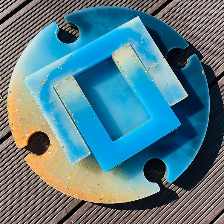 DIY Epoxy Resin Mold Outdoor Portable Folding Table Red Wine Glass Wine Table Beach Dinner Plate Silicone Mold