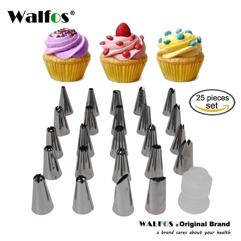 WALFOS 25 stks/set Grote Roestvrij staal Icing Piping Nozzles Pastry Tips Set Keuken Accessoires Cake Decorating tang