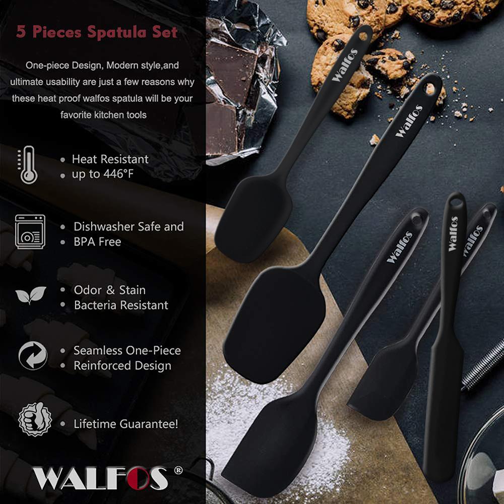 Walfos 5 Stks/set Non-stick Siliconen Spatel Bakken Gebak Hittebestendige Siliconen Spatel Keukengereedschap Koken Tool