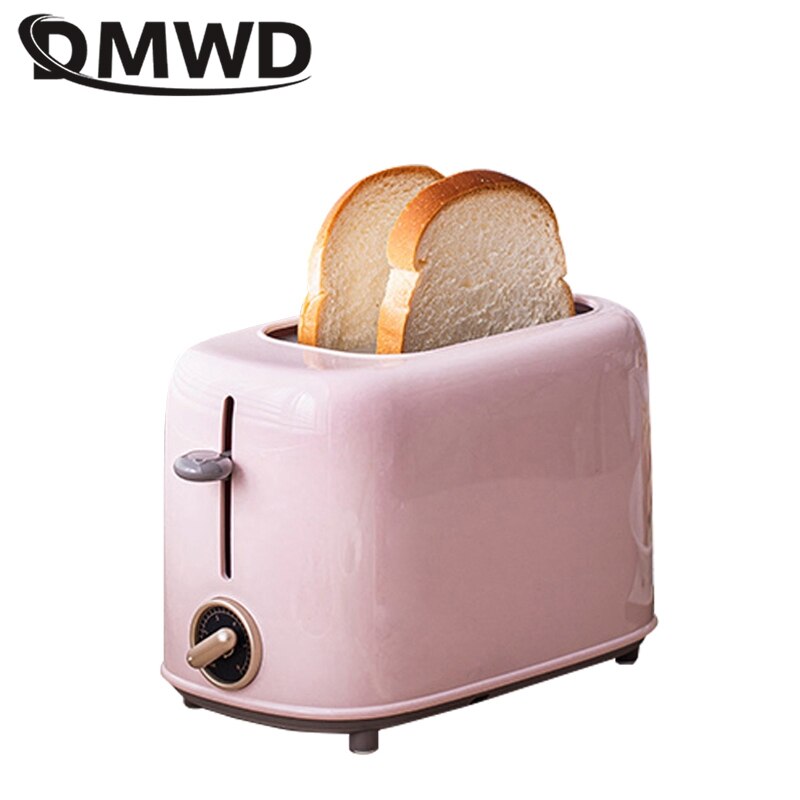 DMWD Electric Bread Toaster 6 degrees of toasting Automatic Breakfast Machine Double-side Heating Sandwich maker With Dust cover