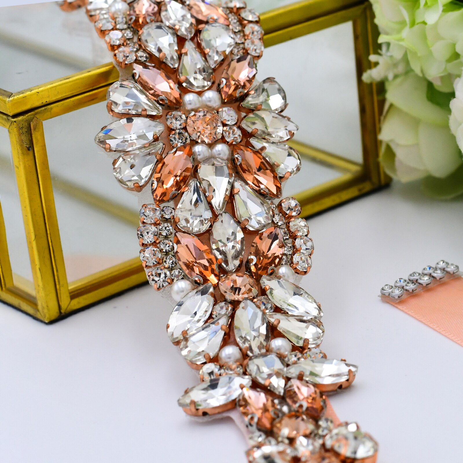 Jahrgang Rosa Kleid Gürtel Rose Gold Hochzeit Gürtel für Frauen Schmuck Gürtel Strass Schärpe Braut Juwel Gürtel Abendkleid Gürtel
