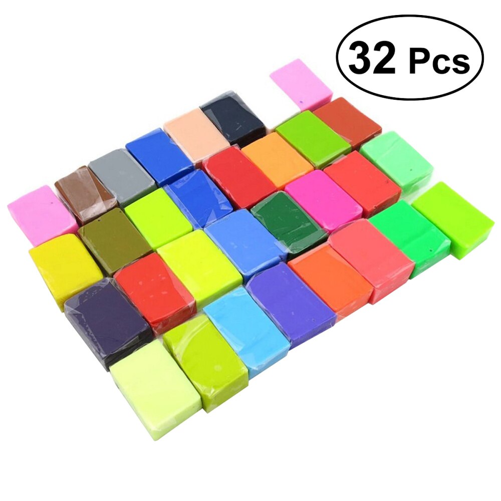 32 Kleuren Diy Oven Bakken Polymer Klei Modeling Moulding Intelligentie Speelgoed Voor Kids Kinderen (Assorti Kleur)