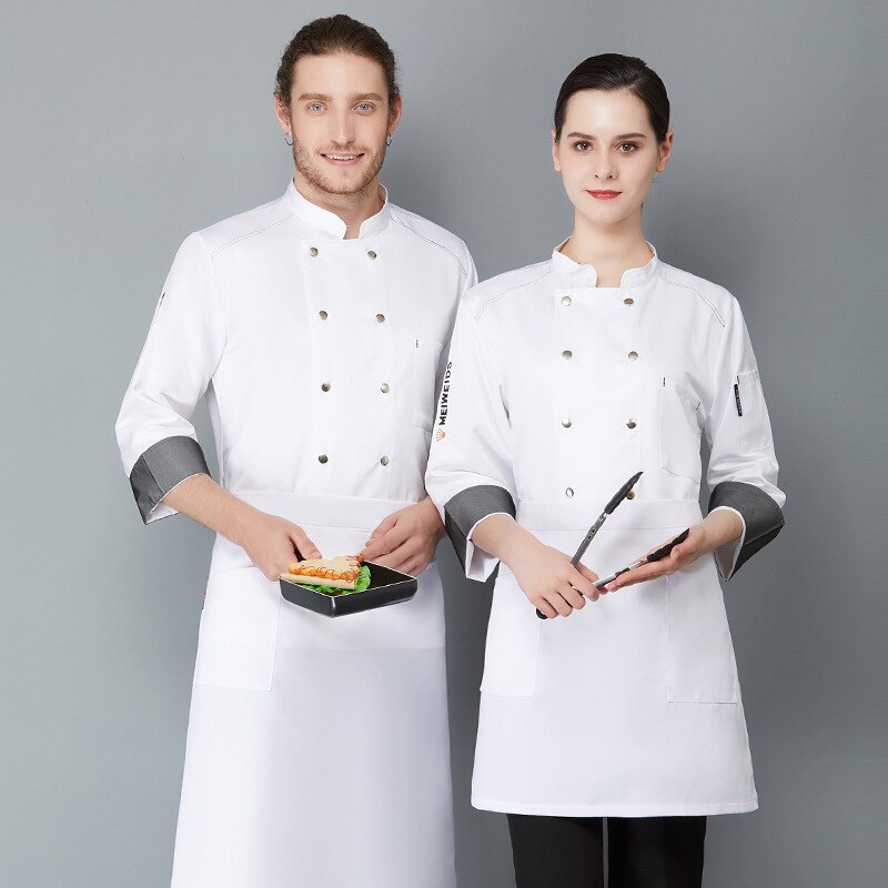Hotelkoks langærmede qiu dong outfit restaurant spisestue hotelkøkken kokken uniform mand værktøj uniformer