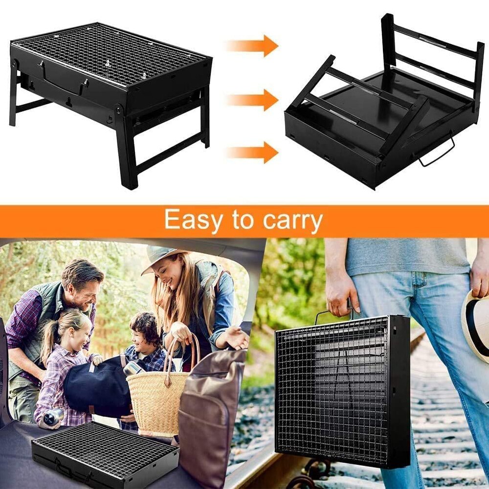 Opvouwbare Draagbare Barbecue Houtskool Grill Roestvrij Staal Kleine Mini Bbq Tool Kits Voor Outdoor Cooking Camping Picknicks Strand