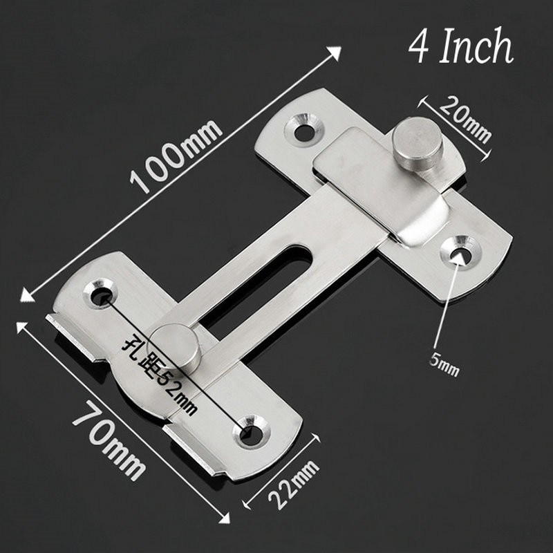 3/4 Inch Stainless Steel Home Safety Slide Lock Hardware Gate Door Bolt Latch Lock for Door Fence for Shed Door Fence: 4 Inch