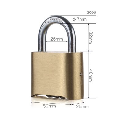 Outdoor Lock No Key 4 Digit Combination Coded Padlock, Waterproof Rustproof Brass Big Size Copper for Fence Warehouse Door Locks: 0002 brass