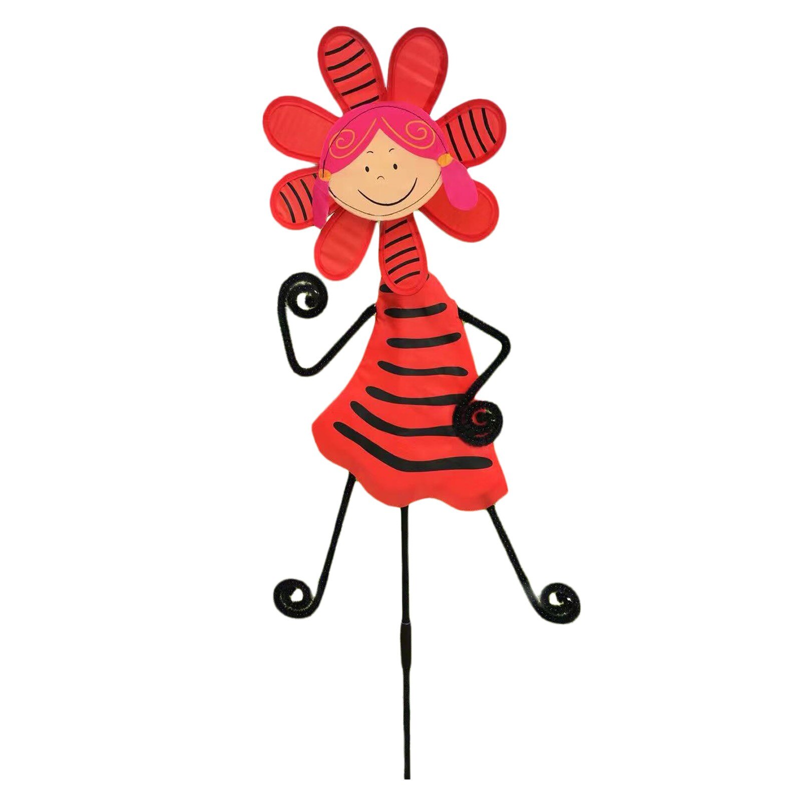 Dancing Girl Windmill Sunflower Bee Ladybug Garden Decoration Outdoor Stakes Home Yard Garden Decor Windmill ogrod, gardening